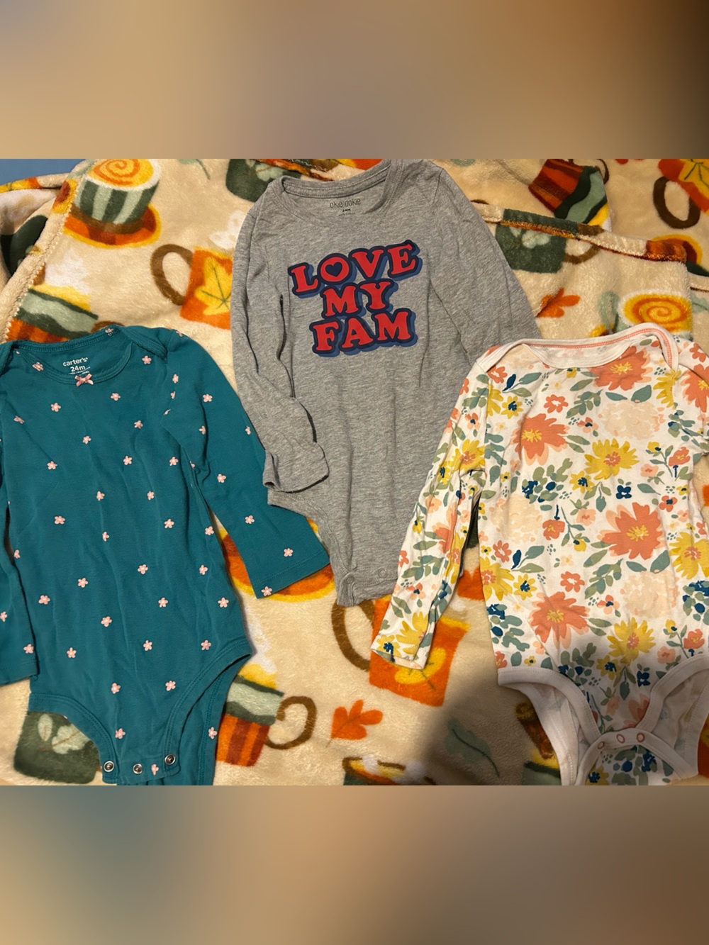 3 Long-Sleeve Baby One-Pieces